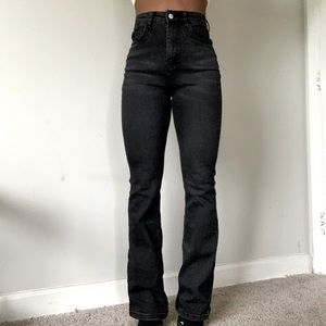 Black high waisted bel bottom jeans